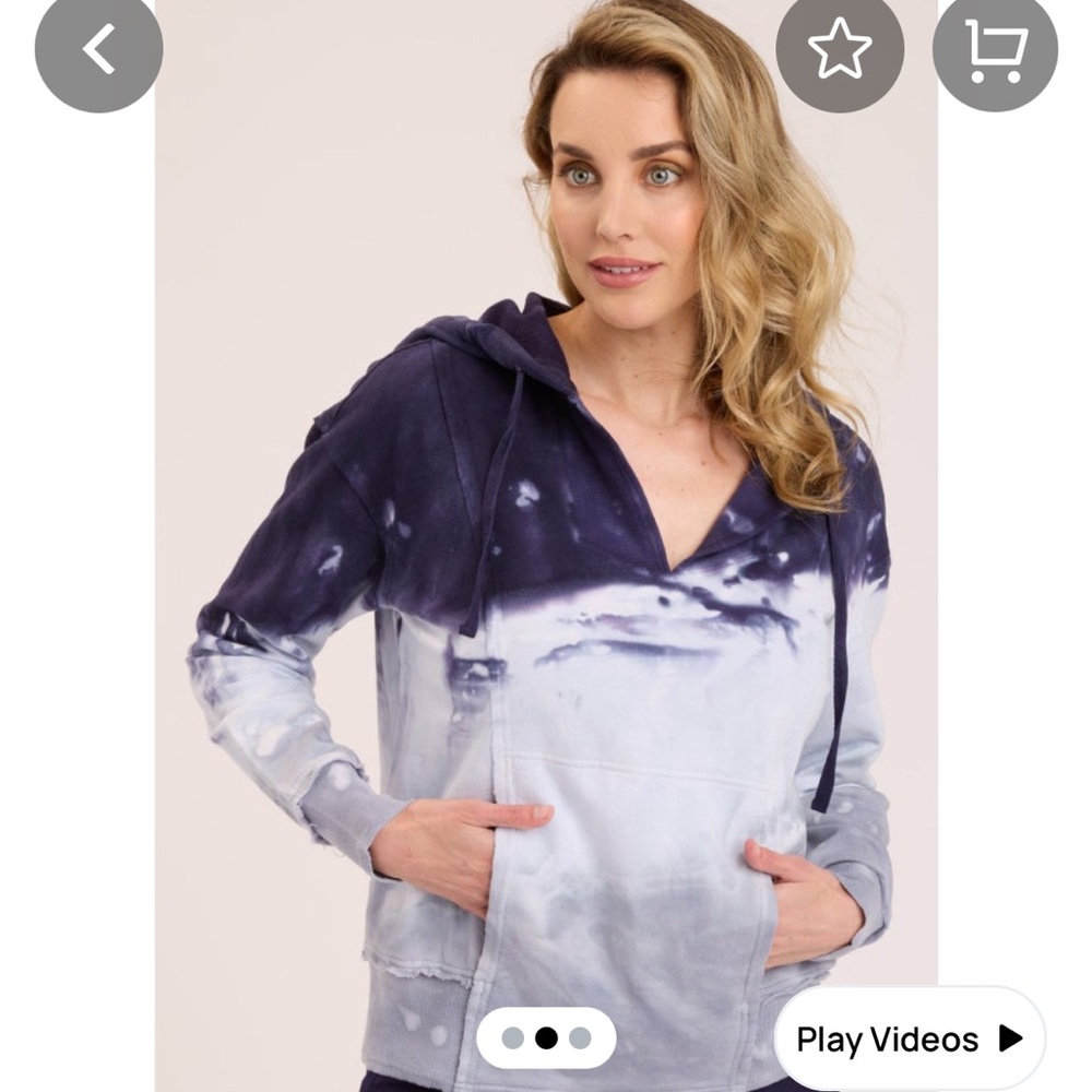 XCVI Wearables Rosalyn Hoodie - Riverine Wash Tie-Dye Pullover